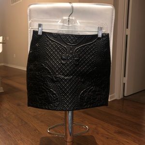 H&M: Black leather mini skirt